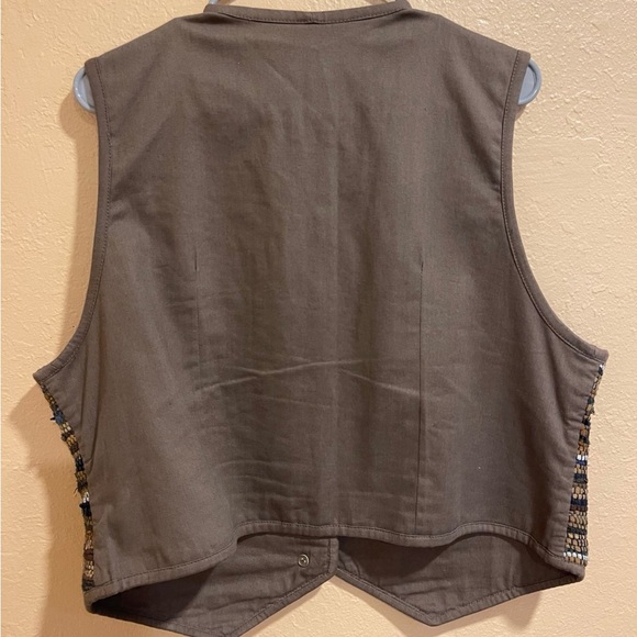 Harry and David's Northwest Express Suede Stripe Vest Men's Size Large - Picture 4 of 4